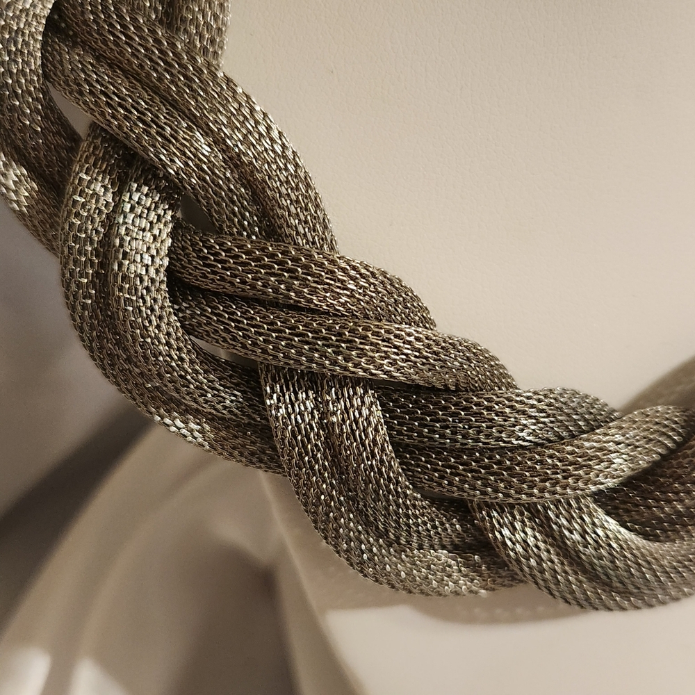 Silver Braided Necklace | Vintage | Y2K - Picture 2 of 5